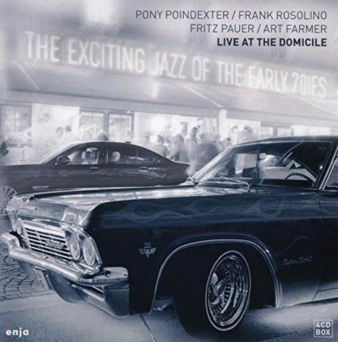 CD cover featuring vintage cars and jazz musicians’ names.