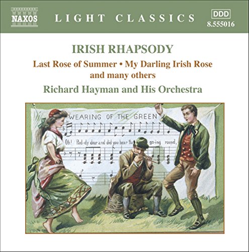CD cover for “Irish Rhapsody” featuring vintage illustration of Irish musicians.