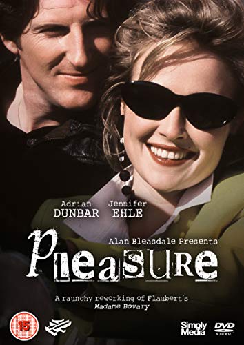 DVD cover for "Pleasure" featuring two actors and bold title text.