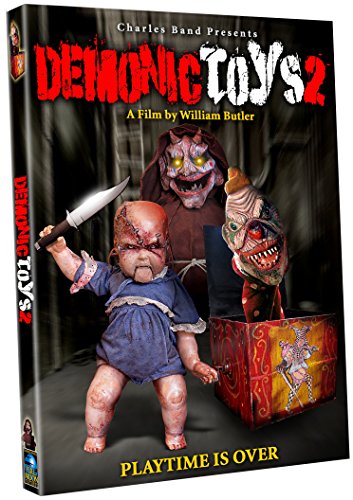 DVD cover for "Demonic Toys 2" featuring menacing demonic dolls.