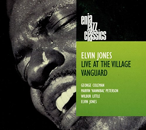 CD cover for Elvin Jones’ “Live at the Village Vanguard” featuring a portrait.
