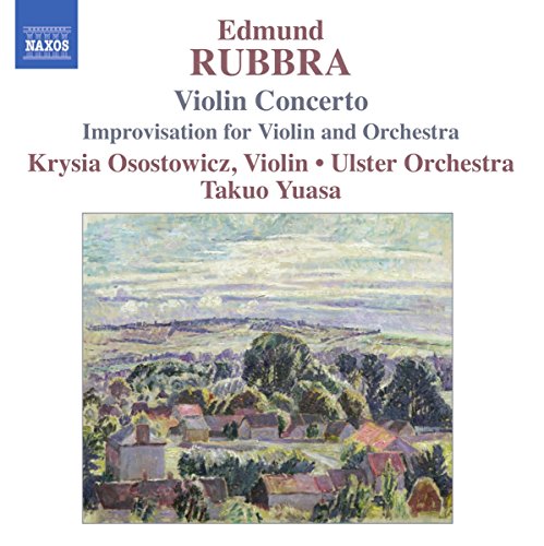 CD cover for Rubbra’s Violin Concerto featuring landscape painting.