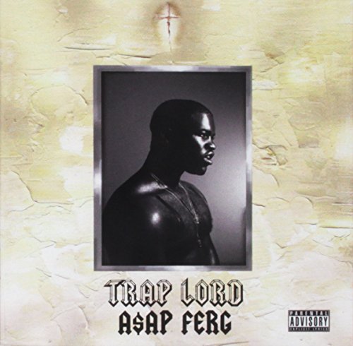 Asap Ferg's "Trap Lord" CD cover: black and white portrait, textured background.