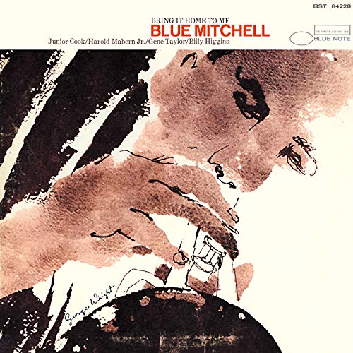 Blue Mitchell album cover, abstract portrait with a trumpet, Blue Note label.