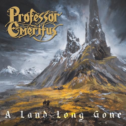CD cover for Professor Emeritus’ “A Land Long Gone” with mountain landscape.