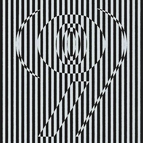 Black and white album cover with a stylized number 9 and stripes.
