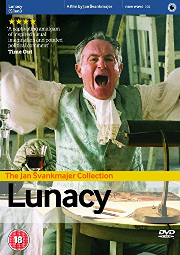DVD cover for “Lunacy” featuring a man screaming in period clothing.