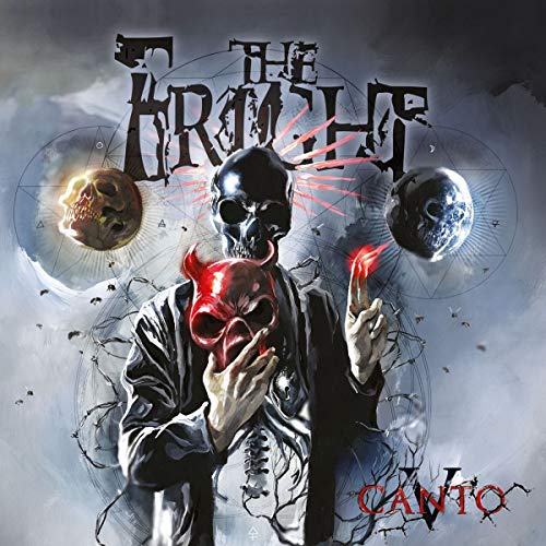 CD cover: dark figure with skull mask, holding a red skull.