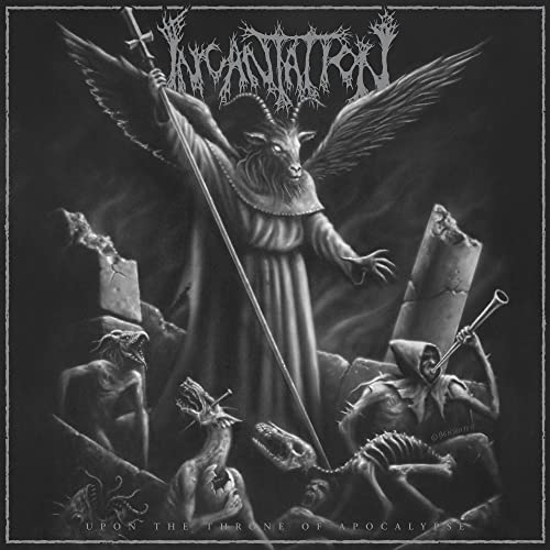 Dark album cover depicting a demonic figure with skeletal remains.