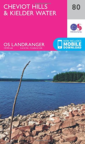 Cheviot Hills & Kielder Water Map | Pennine Way & Redesdale | Ordnance Survey | OS Landranger Map 80 | England | Walks | Cycling | Days Out | Maps | Adventure