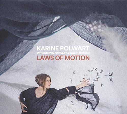 Album cover featuring Karine Polwart reaching out with feathers floating in a snowy landscape.