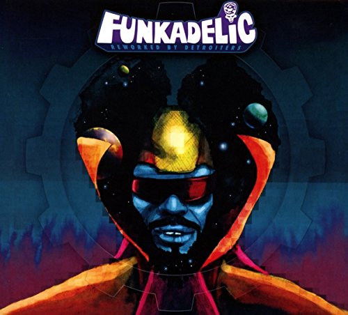 Funkadelic CD cover: portrait of a man with an afro and glowing eyes.