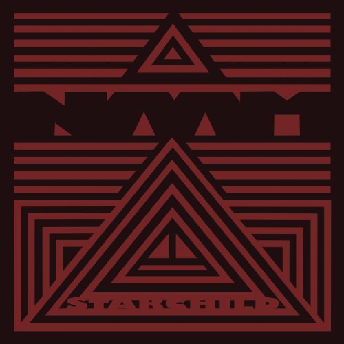 Naam album cover: geometric triangles and lines in shades of red.