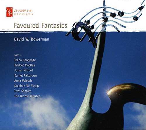CD cover for "Favoured Fantasies" by David W. Bowerman, featuring abstract sculpture.
