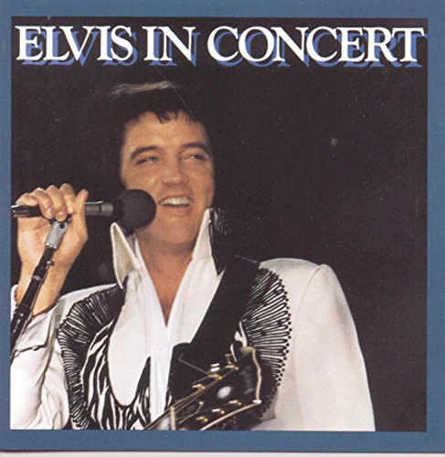 Elvis Presley singing into a microphone on CD cover.