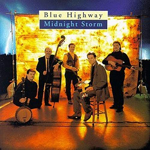 CD cover for Blue Highway’s “Midnight Storm” featuring five musicians.