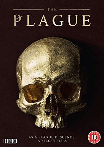 DVD cover for "The Plague" featuring a metallic human skull.