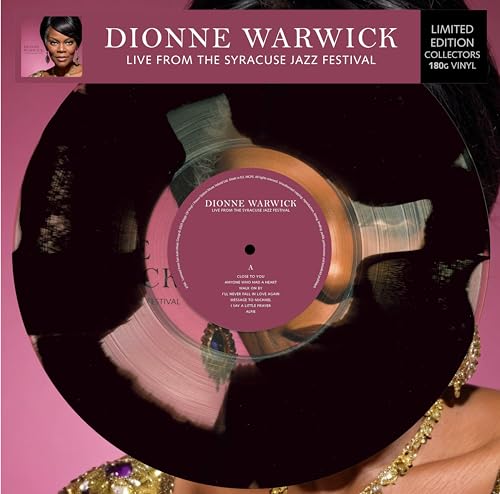 Vinyl record featuring Dionne Warwick’s “Live From The Syracuse Jazz Festival” album cover.