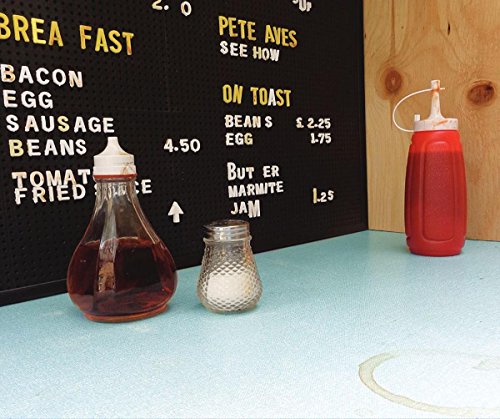 CD cover with breakfast menu backdrop and condiment bottles.
