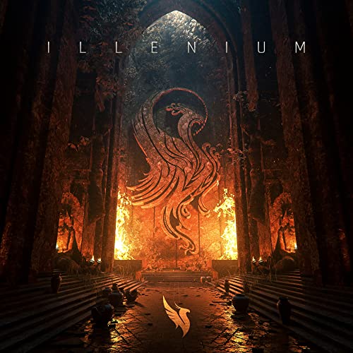 Album cover for ILLENIUM featuring a phoenix in a stone cathedral.