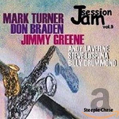 CD cover for “Jam Session Vol. 9” featuring musicians and instruments.