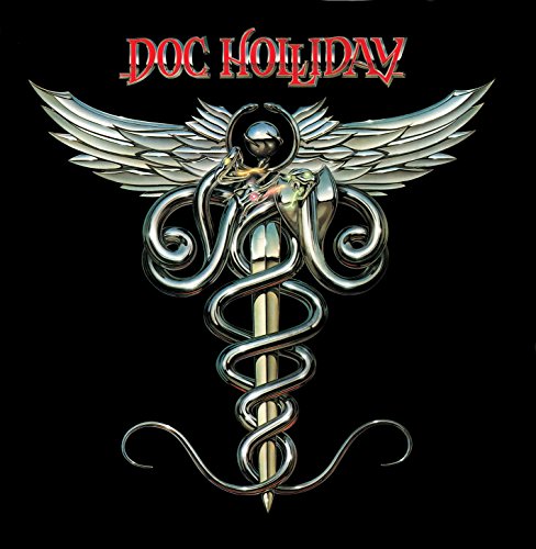 Doc Holliday album cover: winged skull with a medical staff design.