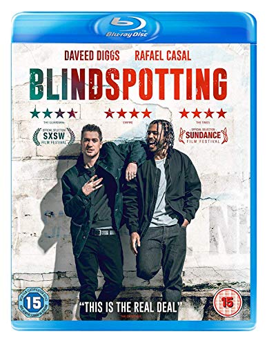 Blindspotting" Blu-ray cover featuring Daveed Diggs and Rafael Casal.