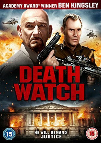 “Death Watch” Blu-ray cover featuring two men with guns, explosions, and a building.