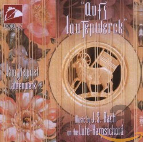 CD cover featuring a lute-harpsichord and floral imagery, titled "Aufs Lautenwerck".
