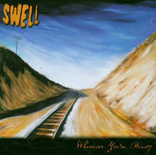 Painted CD cover of a road between hills under a stormy sky.