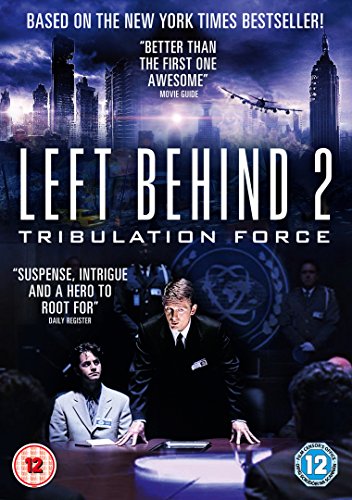 DVD cover for "Left Behind 2: Tribulation Force" with city and people.
