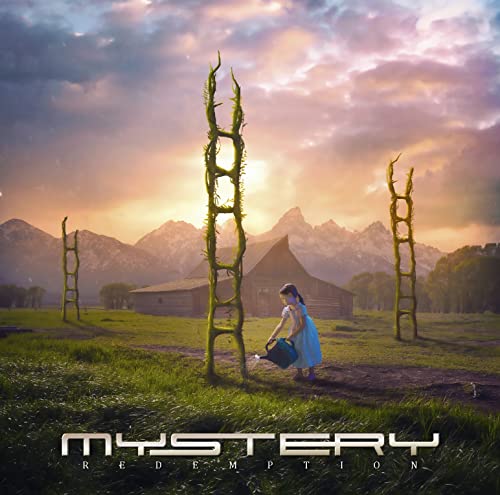 CD cover: girl watering plants near a house and mountains.