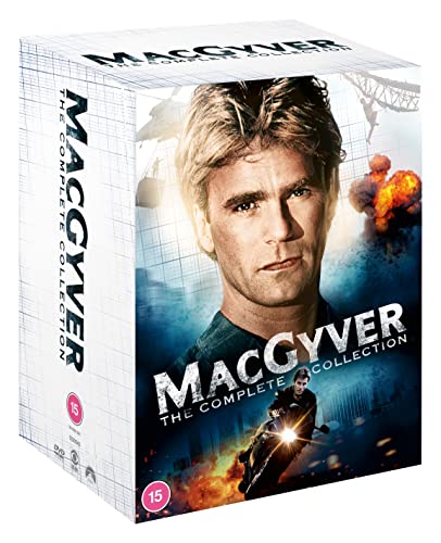 DVD box set of "MacGyver" featuring Richard Dean Anderson’s portrait.