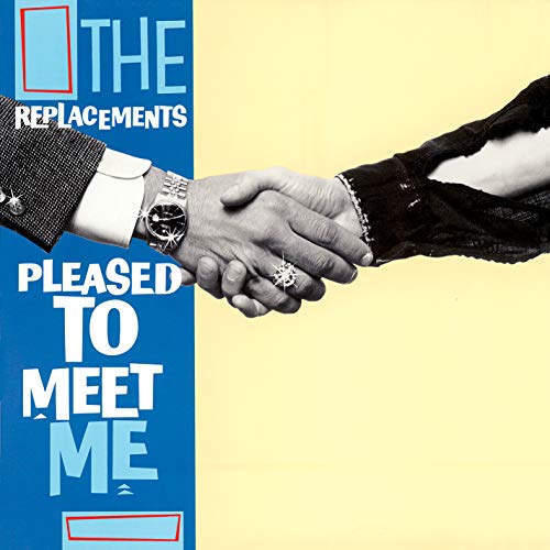 Album cover for The Replacements’ “Pleased to Meet Me” featuring a handshake.
