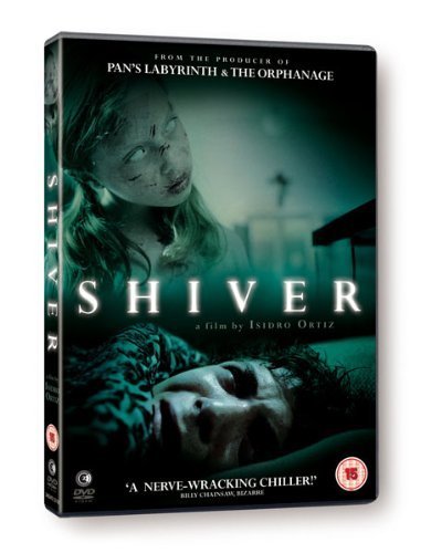 DVD cover for horror film "Shiver" featuring a young girl and a man.