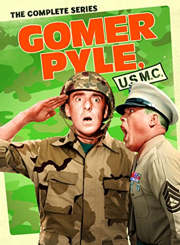 Gomer Pyle in military uniform saluting, with a sergeant yelling nearby.