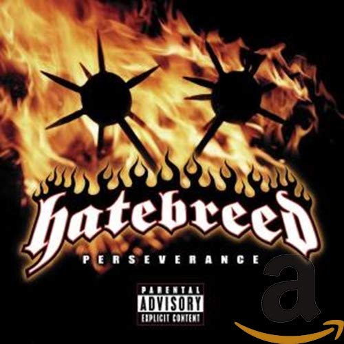 Hatebreed album cover, "Perseverance," featuring flames and spiked balls.