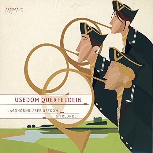 CD cover: three figures in uniform playing golden hunting horns.