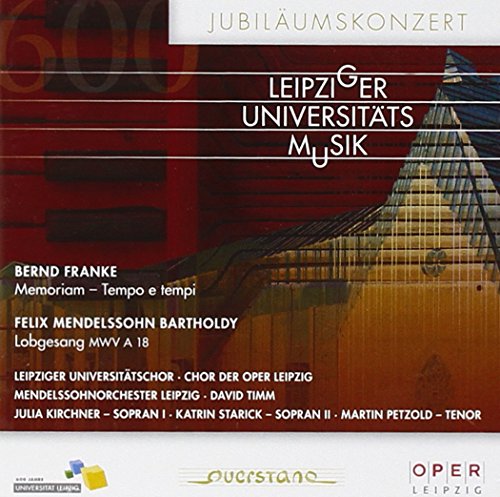 CD cover for "Festliches Konz. z. Leipziger Universitätsjubiläum" with red and gold design.