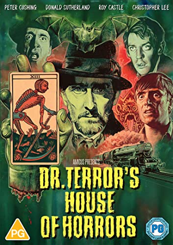 Dr. Terror's House of Horrors" DVD cover with actors and horror imagery.