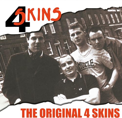 Black and white photo of four men, album cover for “The Original 4 Skins”.