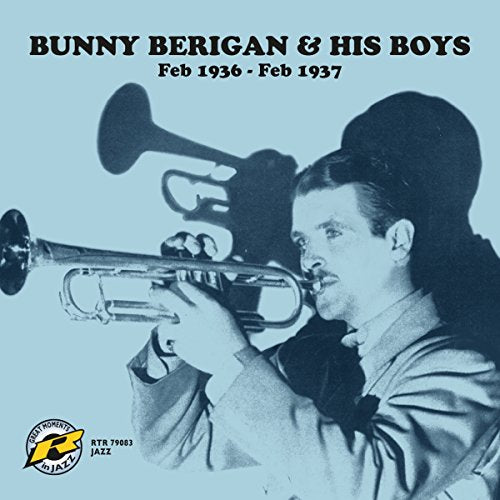 Bunny Berigan playing trumpet, CD cover from 1936-1937 jazz recordings.