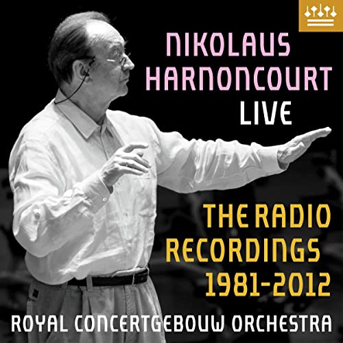 Nikolaus Harnoncourt conducting, album cover for "Nikolaus Harnoncourt Live.