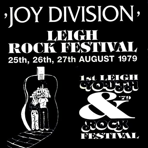 Joy Division vinyl record cover for Leigh Rock Festival 1979, black and white.
