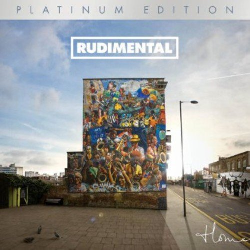 Rudimental “Home” album cover: mural on a building, street scene.