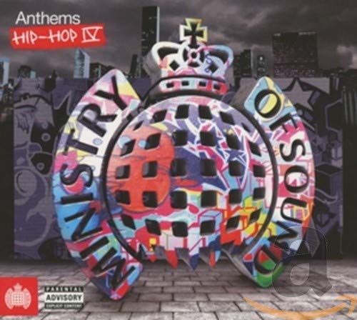 CD cover for āAnthems Hip Hop 4ā featuring graffiti and a crown.