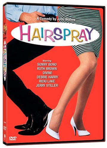 DVD case for Hairspray with a man and woman dancing on a red background.