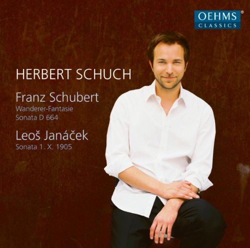 CD cover featuring pianist Herbert Schuch, composers Schubert and Janáček listed.