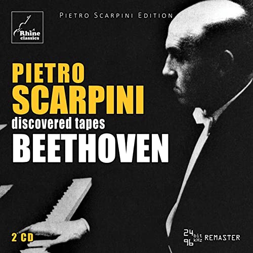 CD cover featuring Pietro Scarpini and Beethoven, black and white portrait.