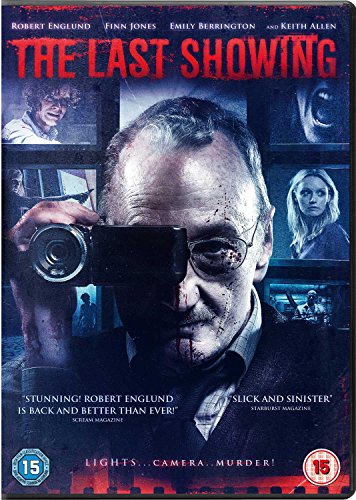 DVD cover for horror film "The Last Showing" featuring a man with a camera.